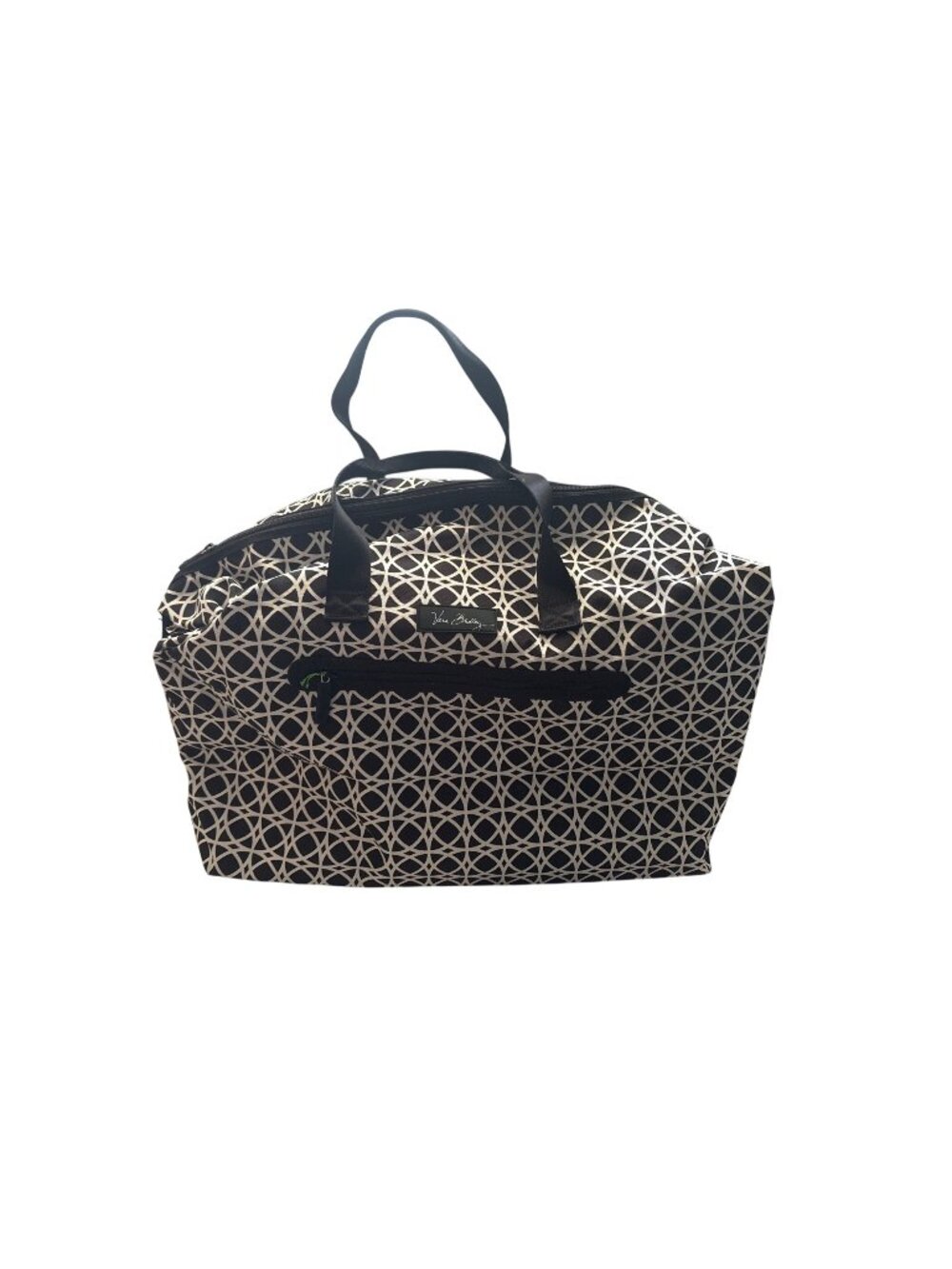 Vera Bradley Black & White Patterned Travel Tote Bag With Zipper Closure & Handl